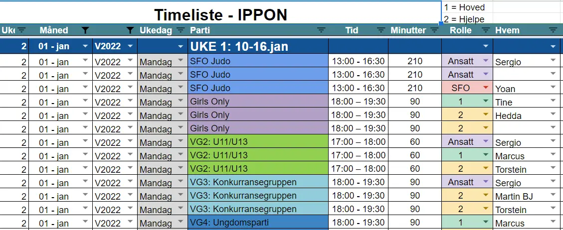 Class Schedule
