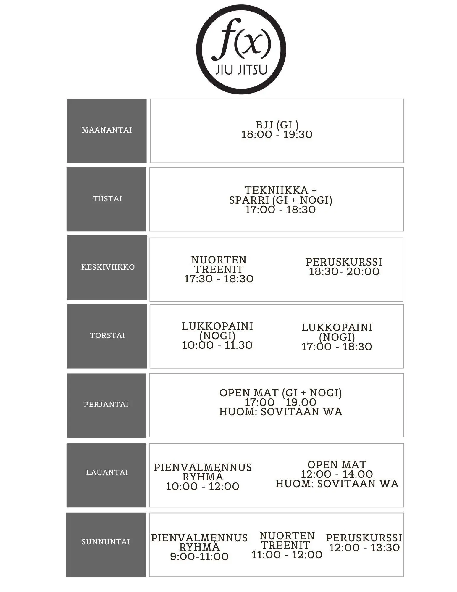 Class Schedule