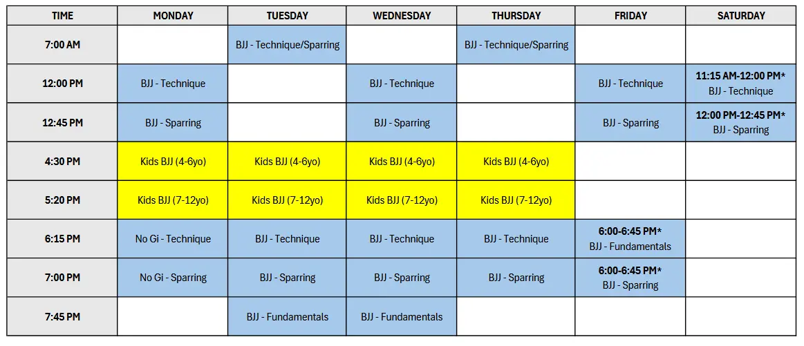Class Schedule