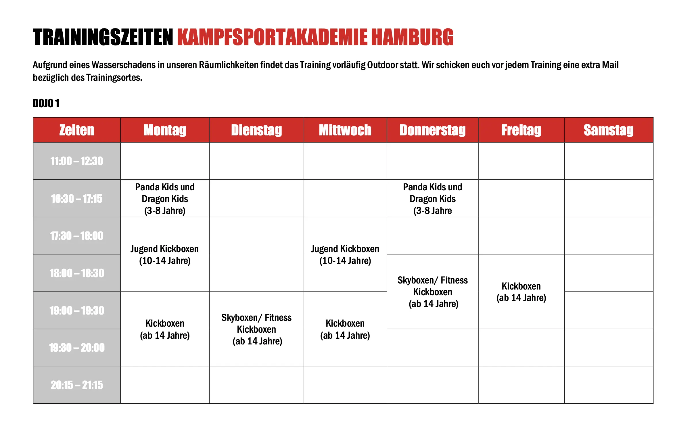 Class Schedule