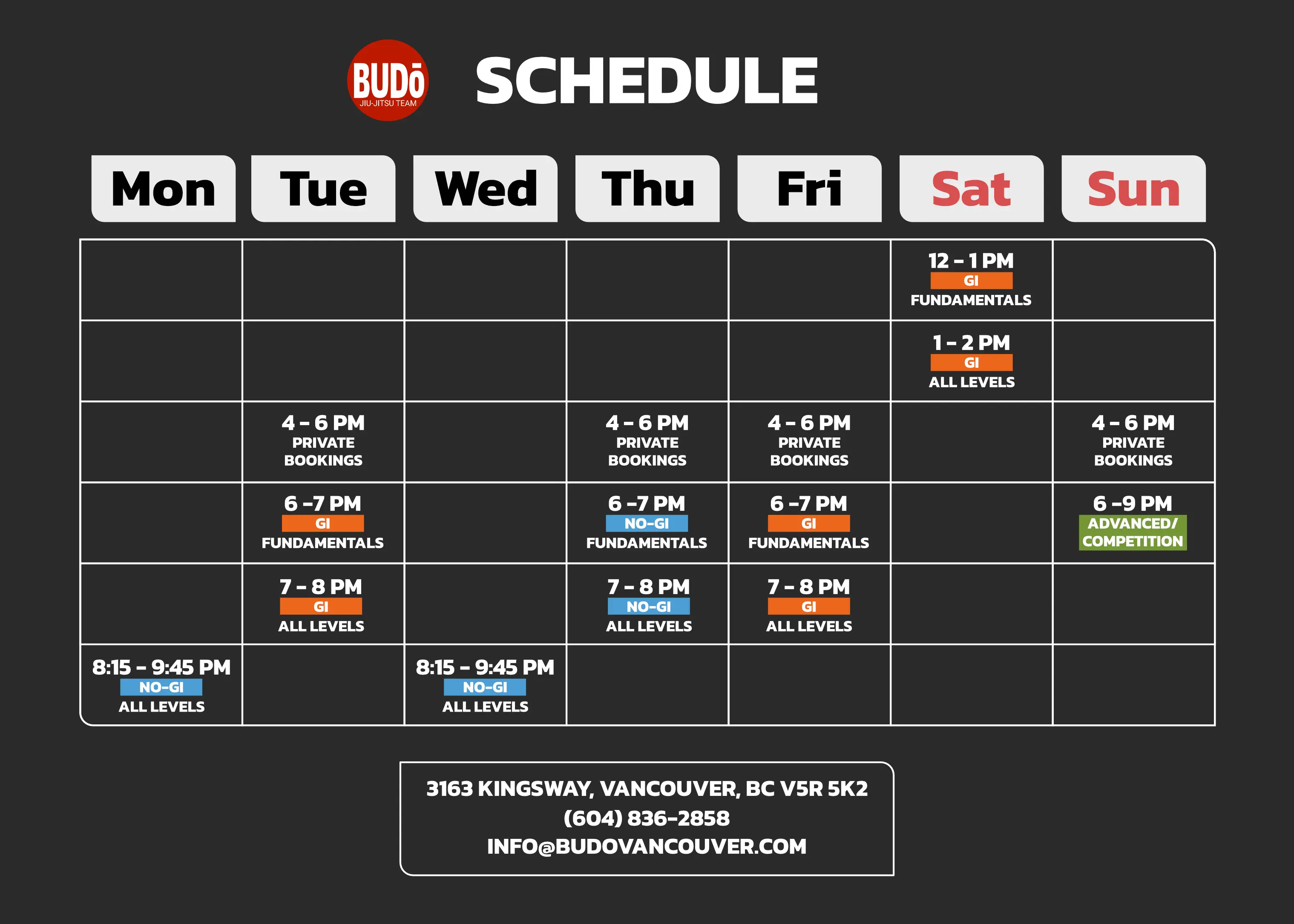 Class Schedule