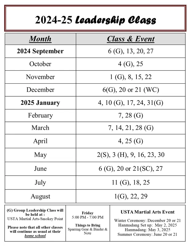 Class Schedule