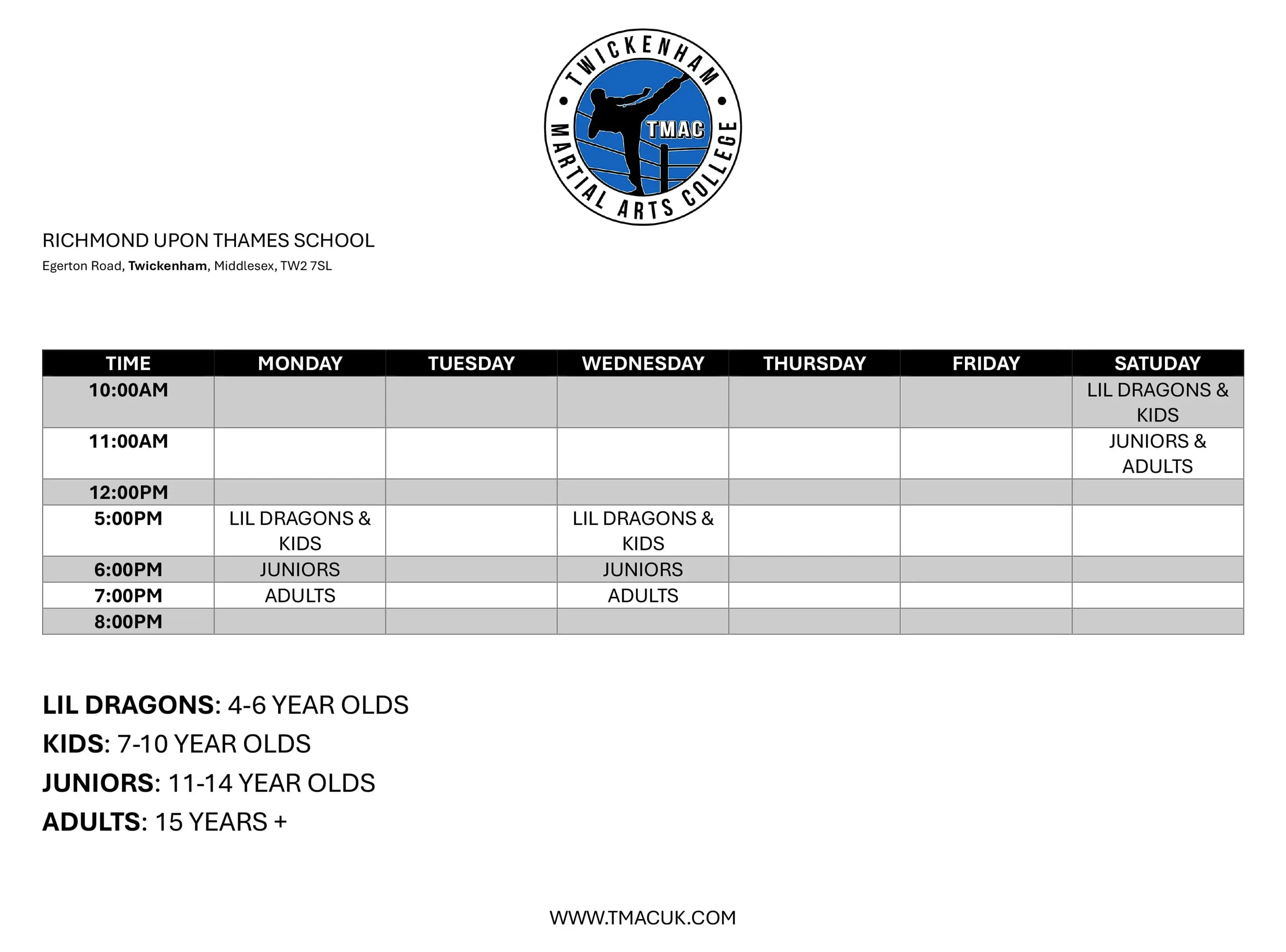 Class Schedule