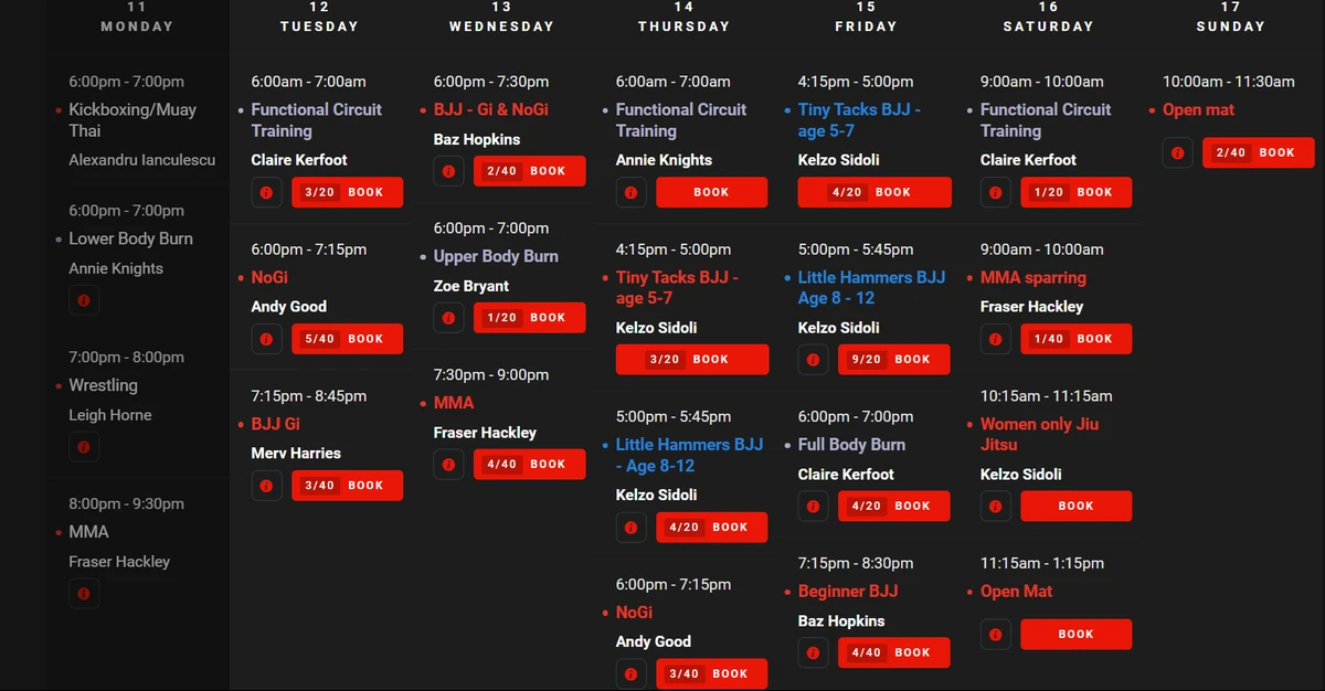 Class Schedule