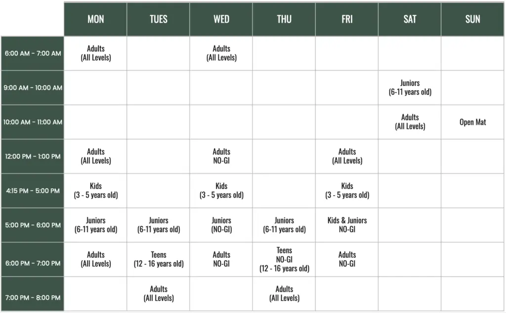 Class Schedule