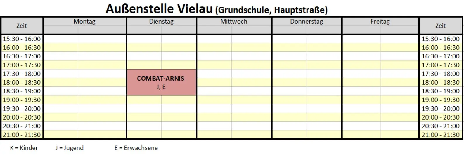 Class Schedule