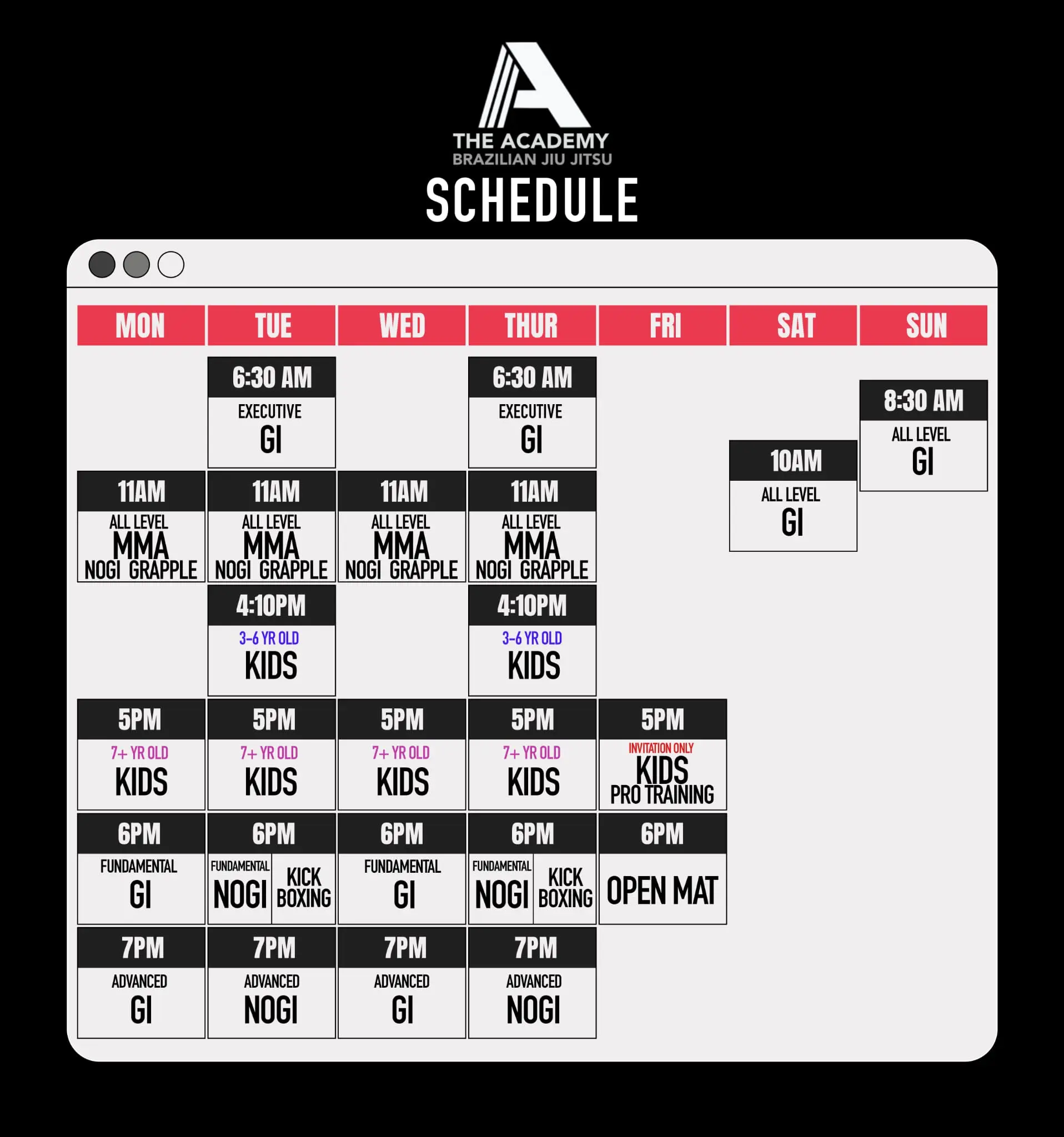 Class Schedule