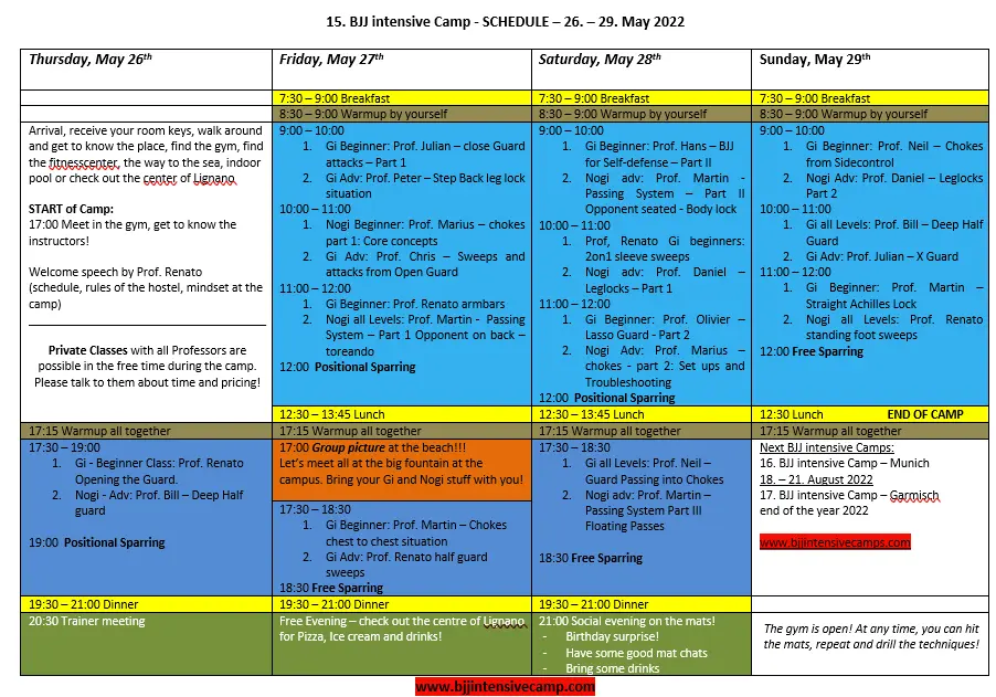 Class Schedule