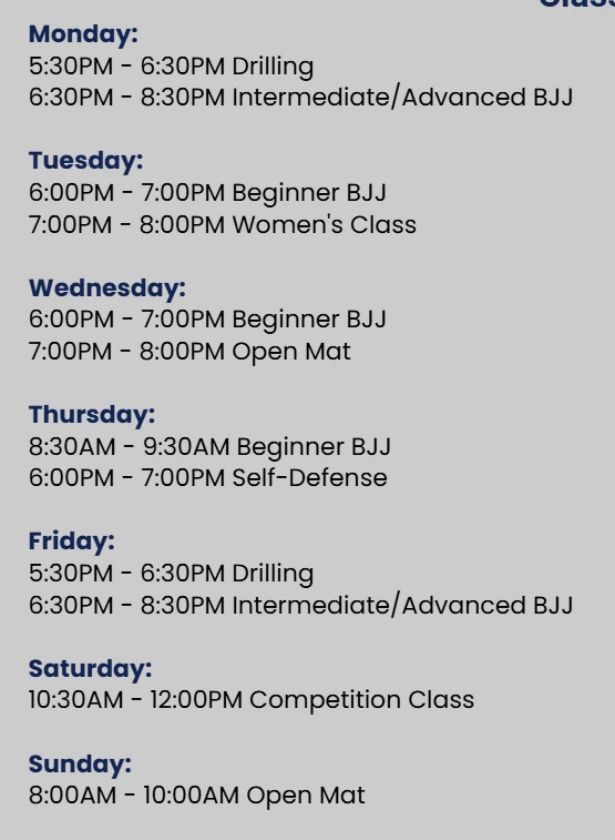 Class Schedule