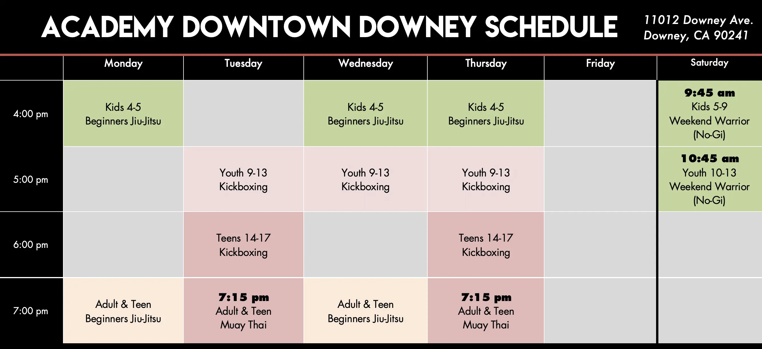 Class Schedule
