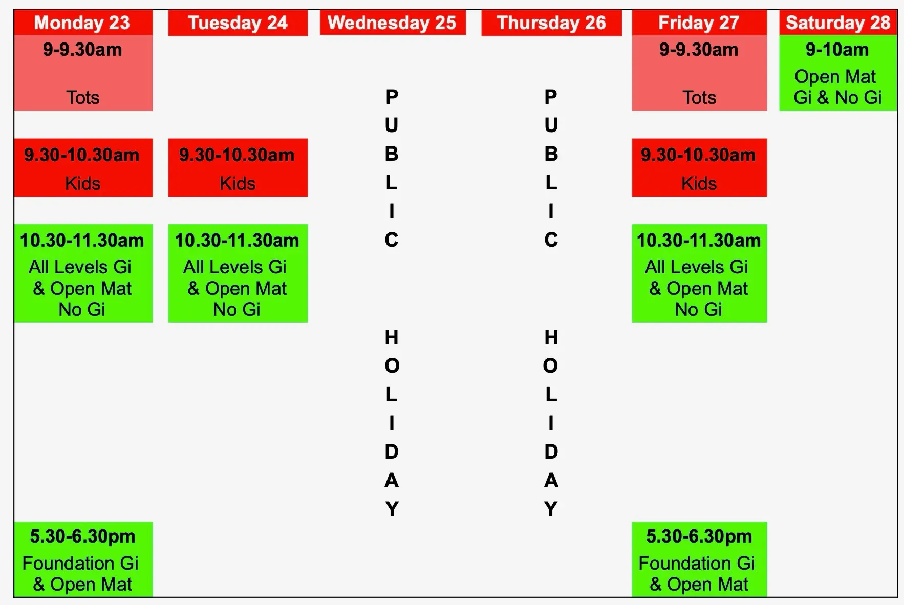 Class Schedule