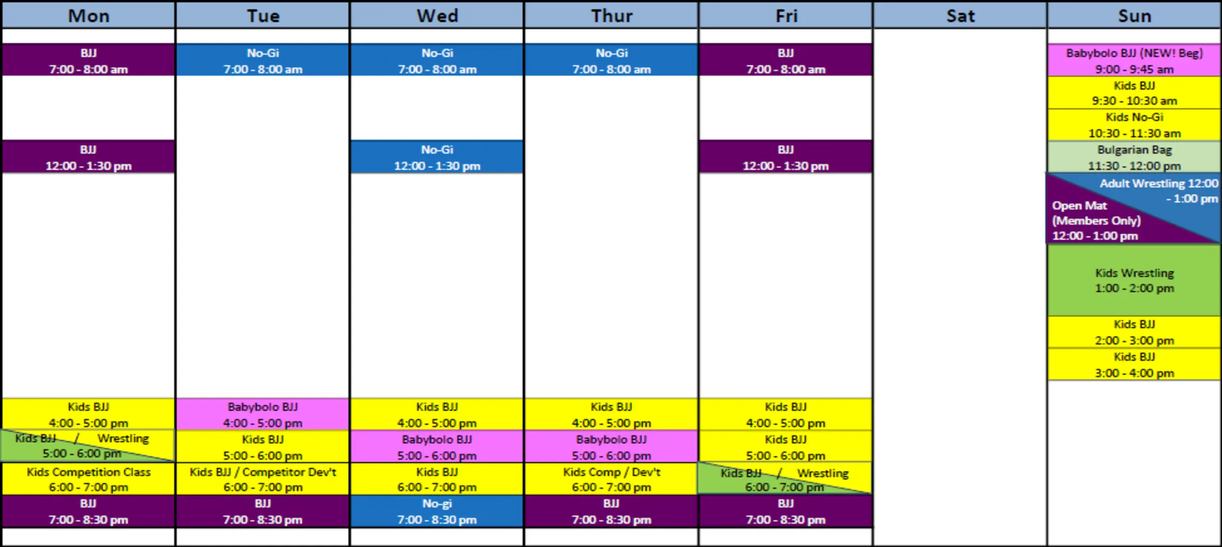 Class Schedule