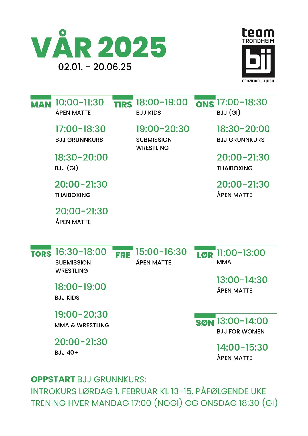 Class Schedule